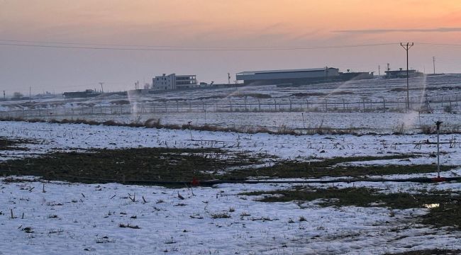 Karla Kaplı Arazide Kaçak Elektrikle Sulama!