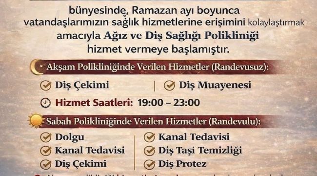 Ramazan'da Bozova'da Diş Sağlığına Gece Gündüz Hizmet