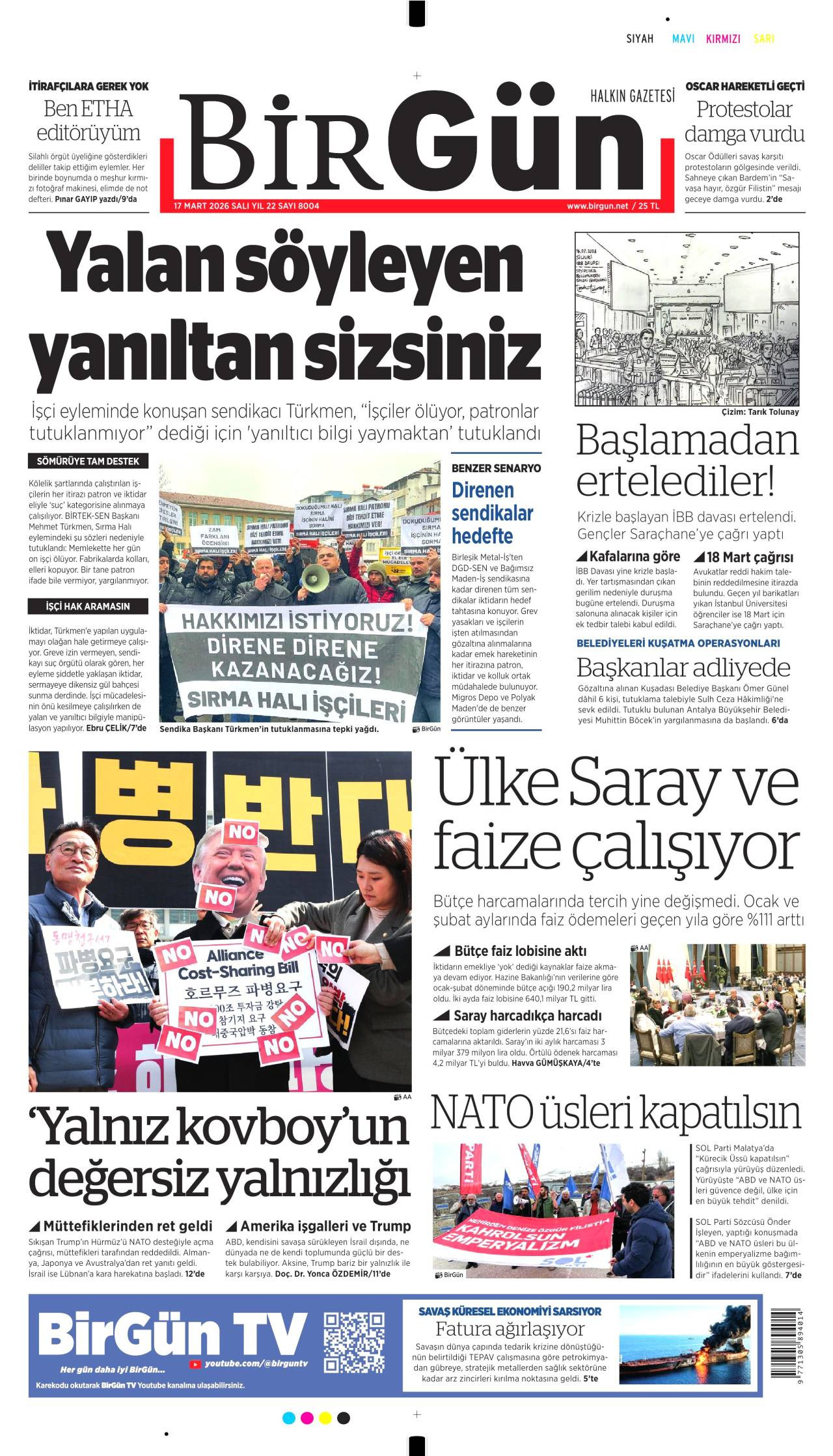 Birgün Gazete Manşeti