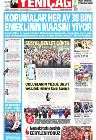 Yeniçağ Gazetesi Gazete Manşeti