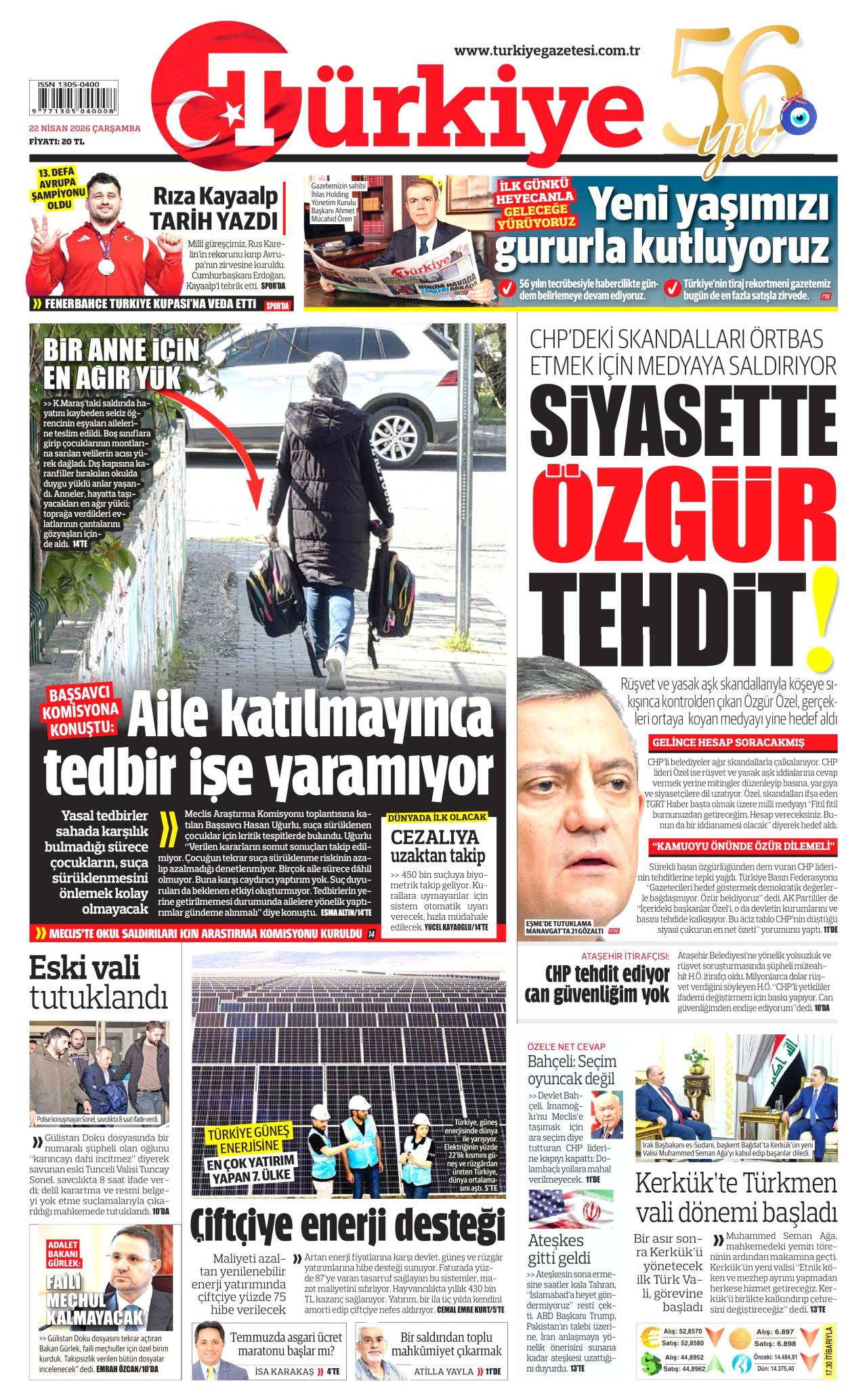 Türkiye Gazetesi Gazete Manşeti